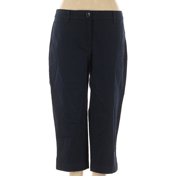 Talbots Pants - Talbots Navy Cropped Straight-Leg Capris
